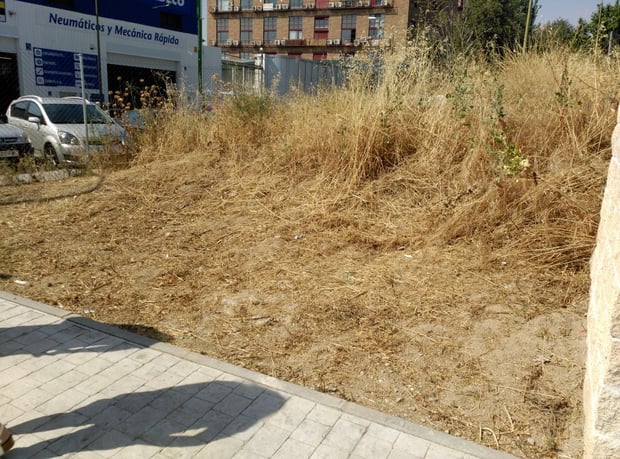 Zona de transformación en huerto urbano