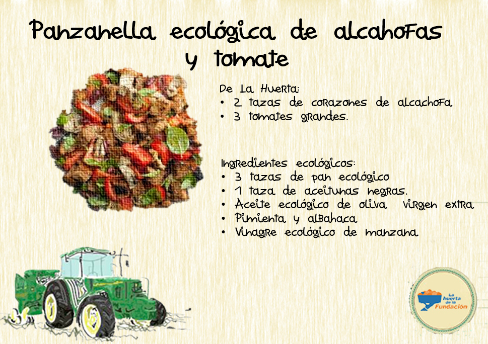 Receta ecológica. Panzanella de tomates y alcachofas