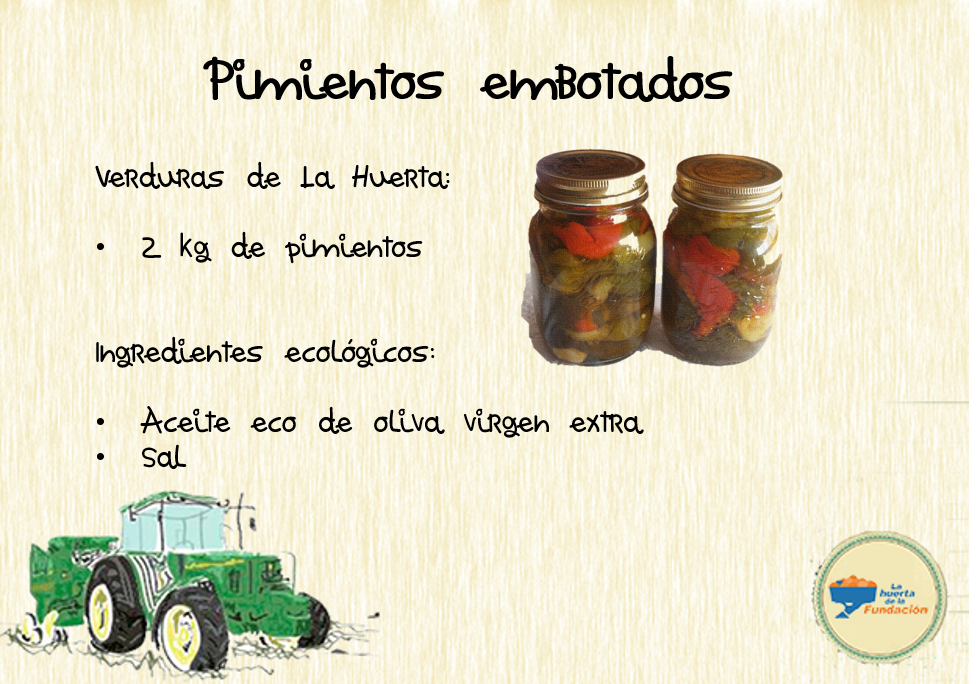 Receta de pimientos ecológicos embotados