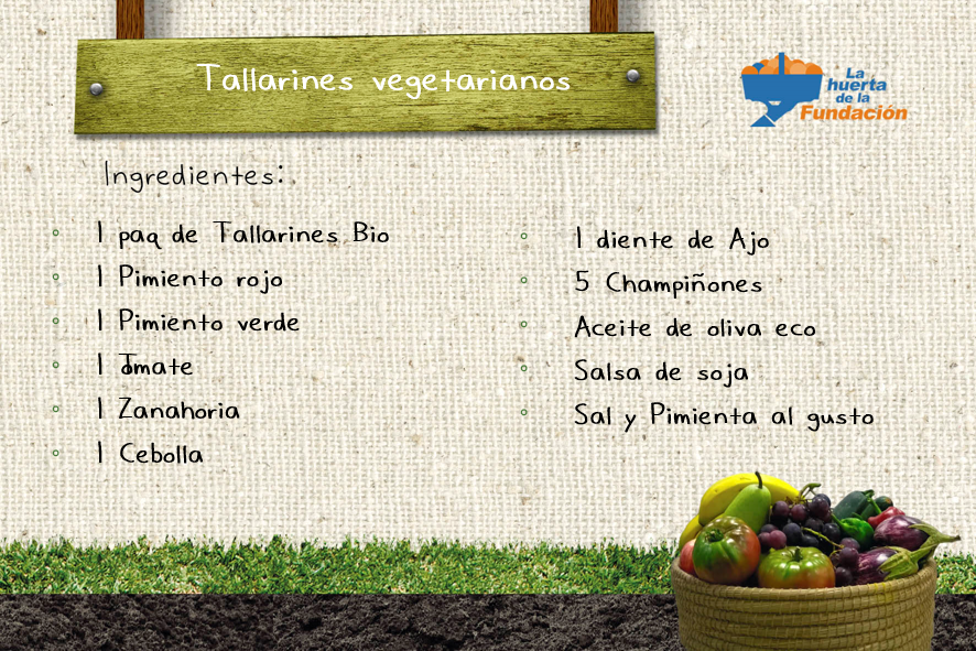 Receta ecológica. Tallarines vegetarianos 