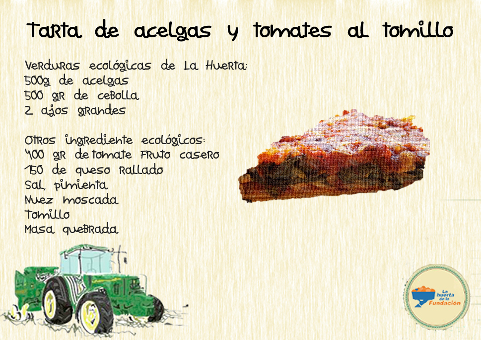 Tarta ecológica de acelgas y tomate al tomillo
